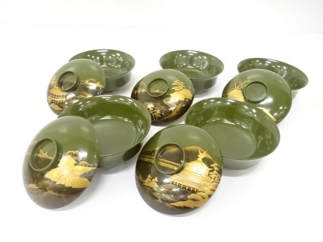 JAPANESE LACQUERY / SET OF LIDDED BOWL / MAKIE 